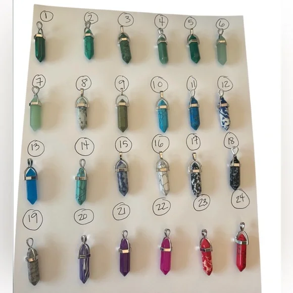 Hexagonal Stone or Crystal Pendant on 925 Sterling Silver Chain. - Picture 7 of 16